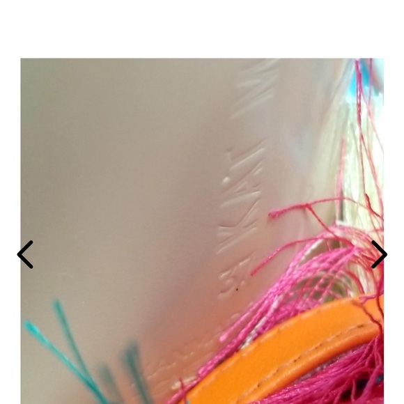 Kat Maconie Designer Colorful Fringe Tassel “Olive” Chunky Heel Sandals 6/Eu 37 - Picture 12 of 12